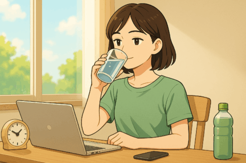 ③ こまめな水分補給ルール（のどが渇く前に）