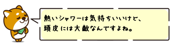 熱いシャワーは気持ちいいけど、頭皮には大敵なんですよね。