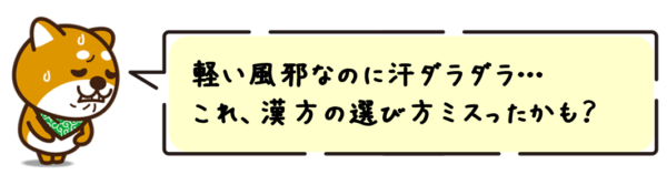 軽い風邪なのに汗ダラダラ…コレ、漢方の選び方ミスったかも？