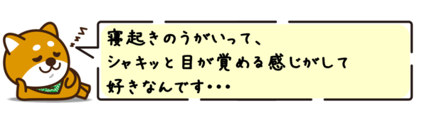 寝起きのうがいって、シャキッと目が覚める感じがして好きなんです！