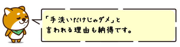 「手洗いだけじゃダメ」と言われる理由も納得です。