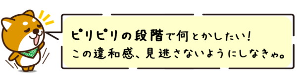 ピリピリの段階で何とかしたい！この違和感、見逃さないようにしなきゃ。