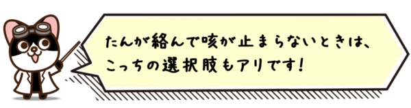 たんが絡んで咳が止まらないときは、こっちの選択肢もアリです！