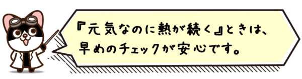 “元気なのに熱が続く”ときは、早めのチェックが安心です。