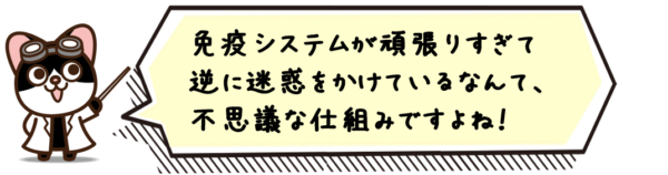 免疫システムが頑張りすぎて逆に迷惑をかけているなんて、不思議な仕組みですよね！