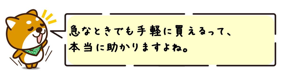 急なときでも手軽に買えるって、本当に助かりますよね。