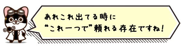 あれこれ出てる時に“これ一つで”頼れる存在ですね