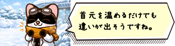 首元を温めるだけでも違いが出そうですね。