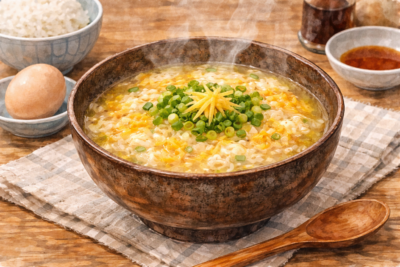 おすすめレシピ③ 生姜入りやさしい卵雑炊