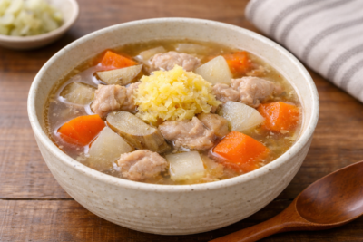 生姜たっぷり根菜スープ