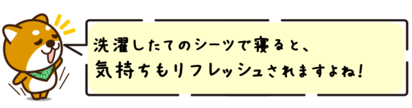 洗濯したてのシーツで寝ると、気持ちもリフレッシュされますよね！