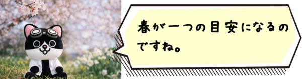 春が一つの目安になるのですね。