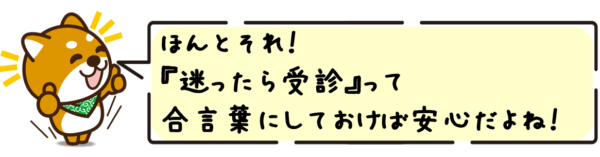 ほんとそれ！“迷ったら受診”って合言葉にしておけば安心だよね