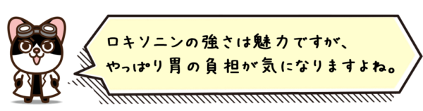 ロキソニンの強さは魅力ですが、やっぱり胃の負担が気になりますよね。