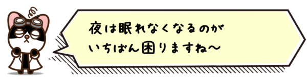 夜は眠れなくなるのがいちばん困りますね～