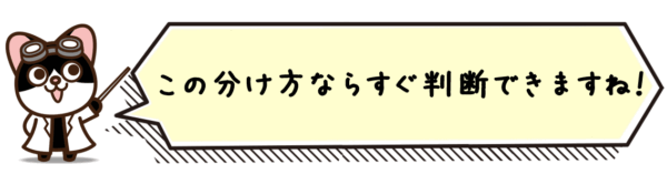 この分け方ならすぐ判断できますね