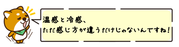 温感と冷感、ただ感じ方が違うだけじゃないんですね！