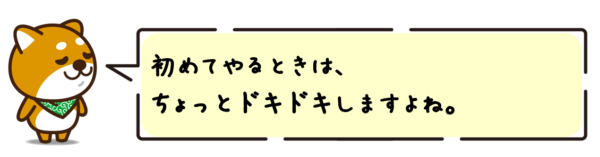 初めてやるときは、ちょっとドキドキしますよね