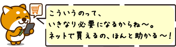 こういうのって、いきなり必要になるからね〜。ネットで買えるの、ほんと助かる〜！