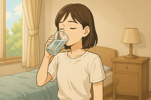 ① 朝イチの常温水コップ1杯で腸を目覚めさせる