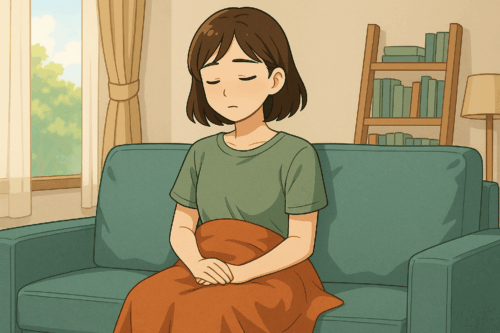 ④ 冷房対策で腸を冷やさない（ひざ掛け・常温飲料）
